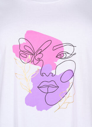 Cotton T-shirt with a motif, B. White w. Face, Packshot image number 2