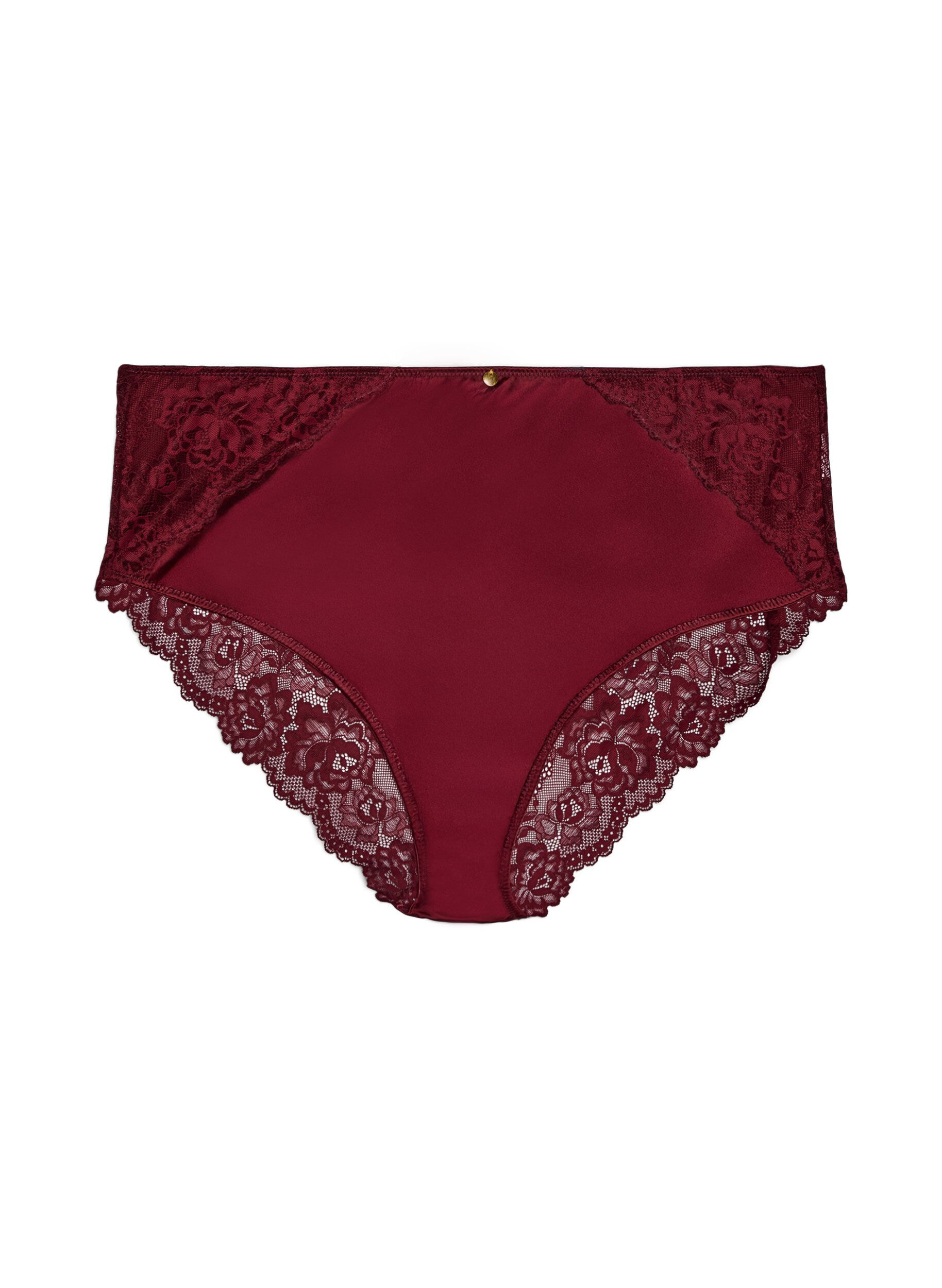 ZizzifashionPanties with lace and a bow detail at the back, Dark Bordeaux, Packshot image number 0