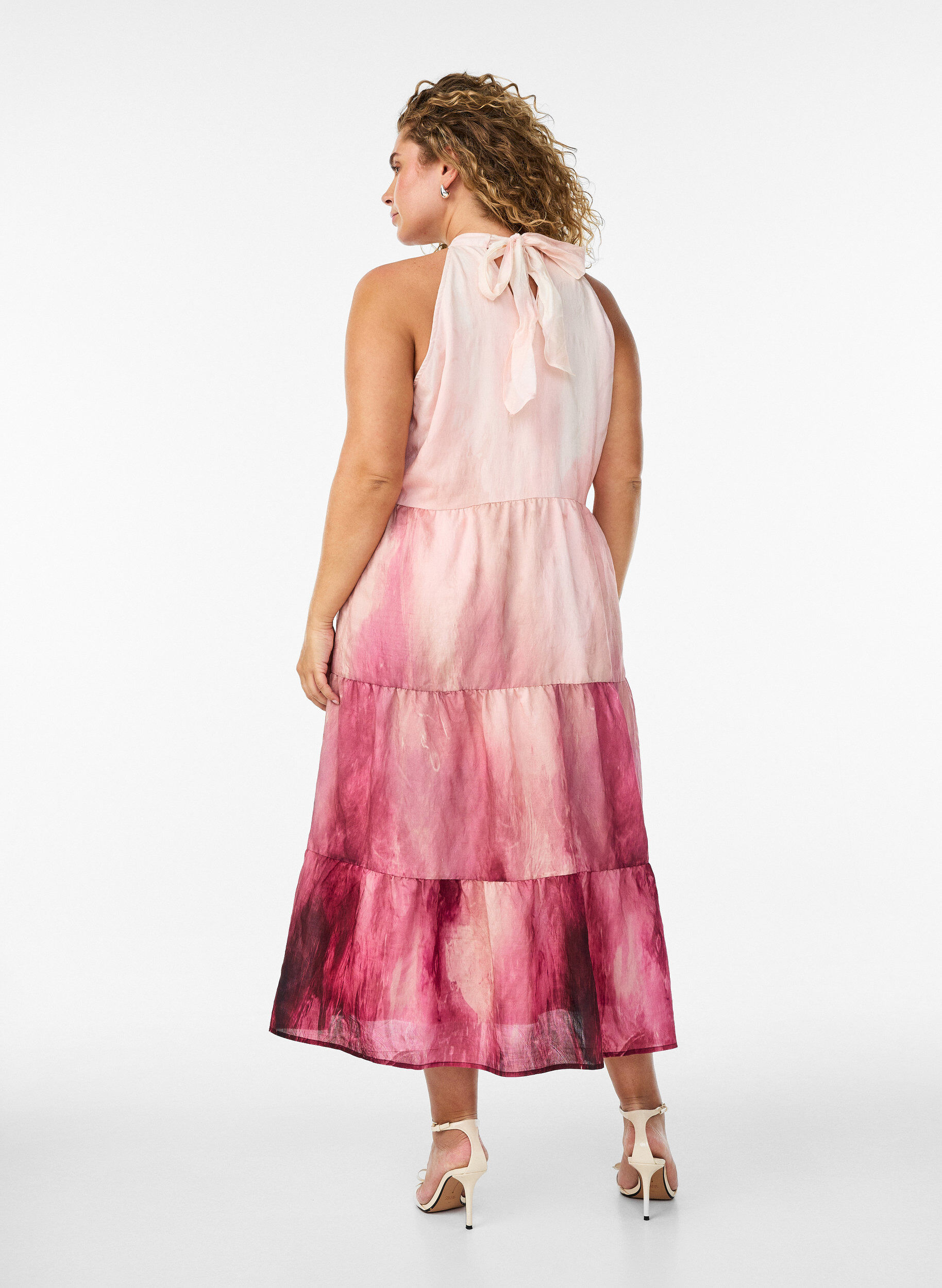 ZizzifashionMidi halterneck dress, Rose, Model image number 1