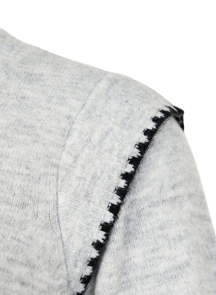 Knitted blouse with contrast stitching, LGM Black Edges, Packshot image number 3