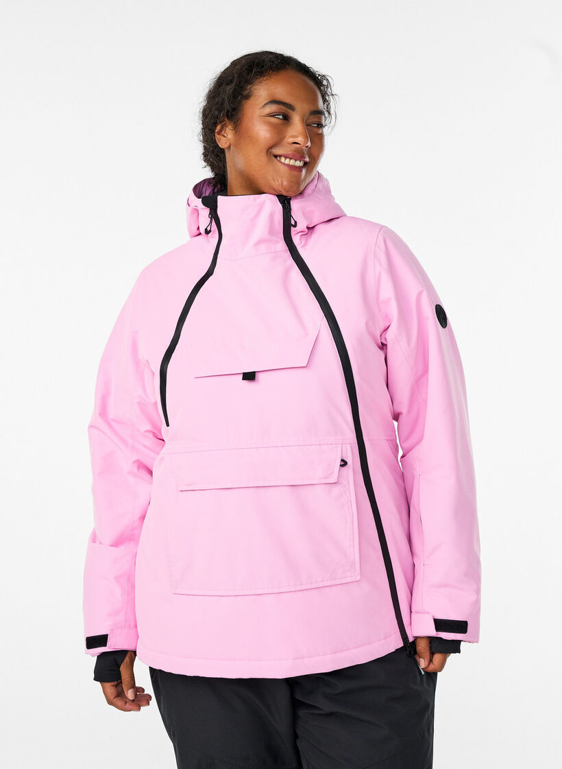 Functional ski anorak with hood, Pink, Model image number 0