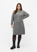 Rib-knit dress with slit, Light Grey Melange, Model image number 2