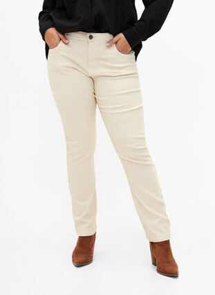 Slim fit Emily jeans with regular waist, Oatmeal, Model image number 2