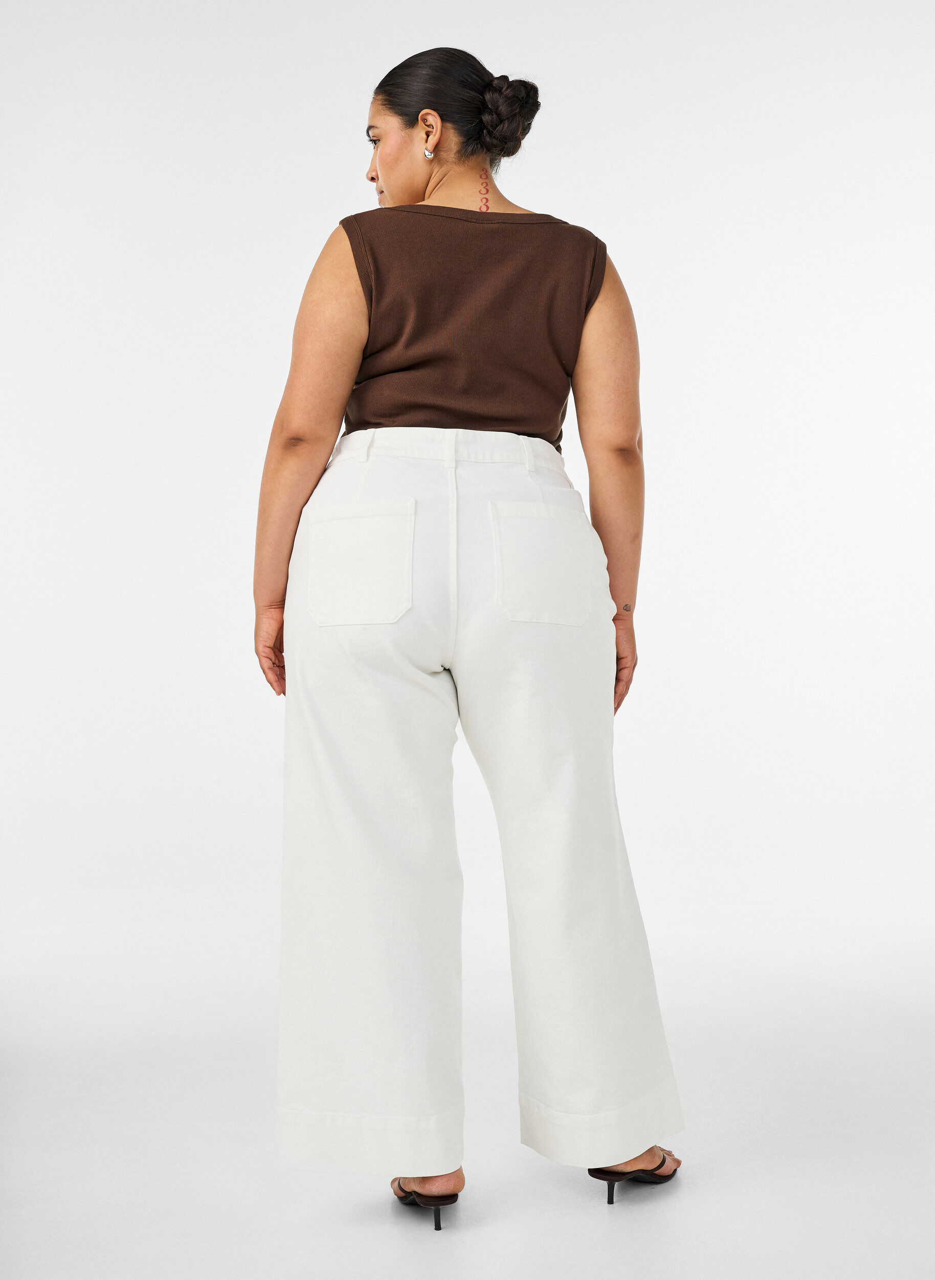 ZizzifashionMyra high-waist wide fit jeans, White, Model image number 1