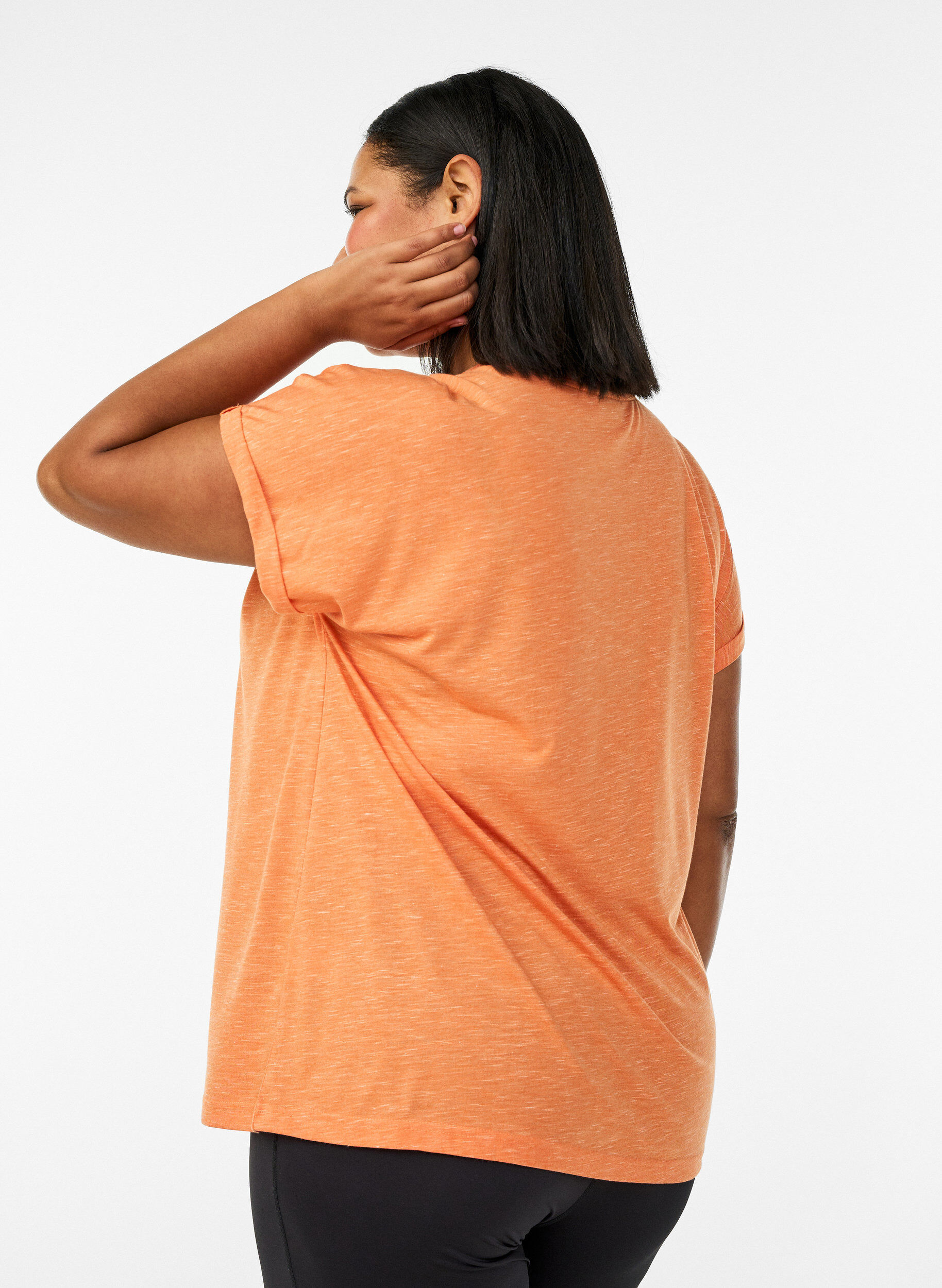 ZizzifashionLoose workout t-shirt with short sleeves, Coral, Model image number 2
