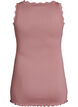 Tank top with lace trim and eyelet embroidery, Rose, Packshot image number 1
