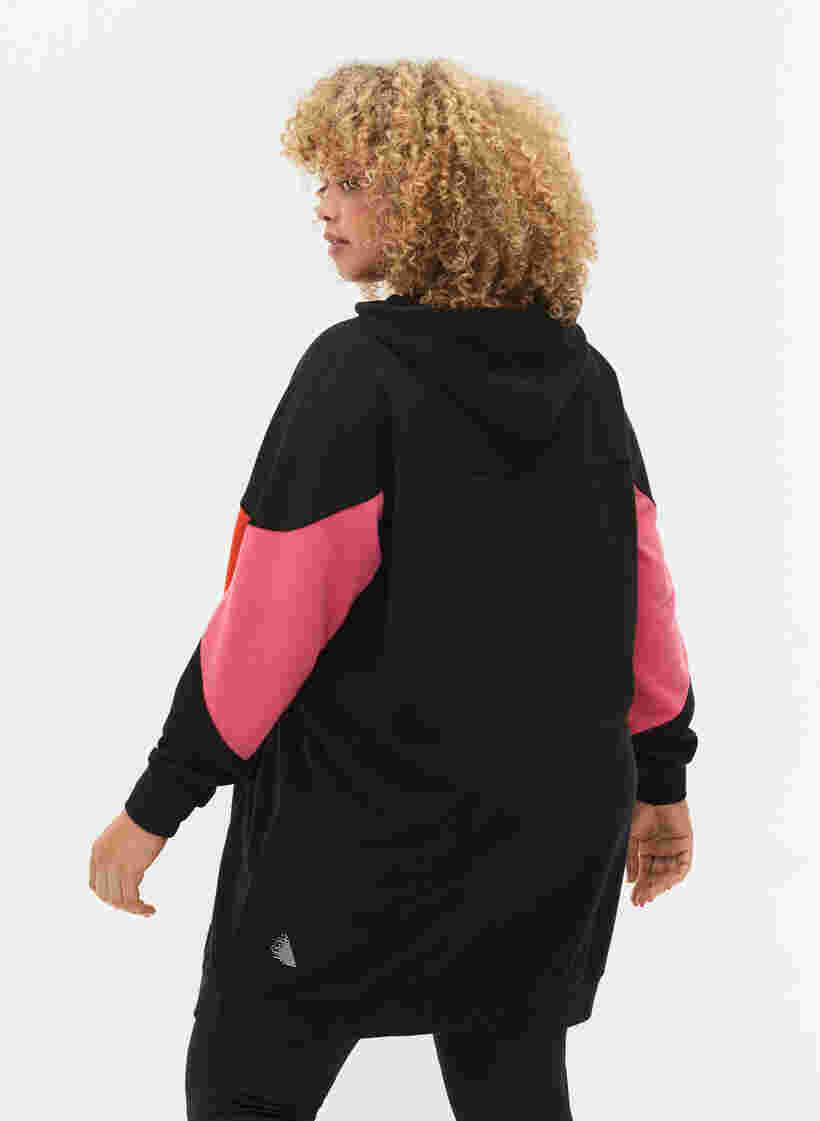 Sweatdress with colorblock and pockets, Black, Model image number 1