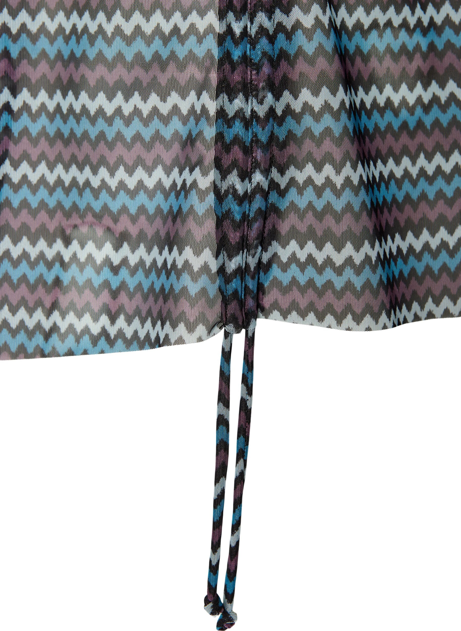 ZizzifashionPatterned tankini top with underwire and criss-cross straps, Blue, Packshot image number 3