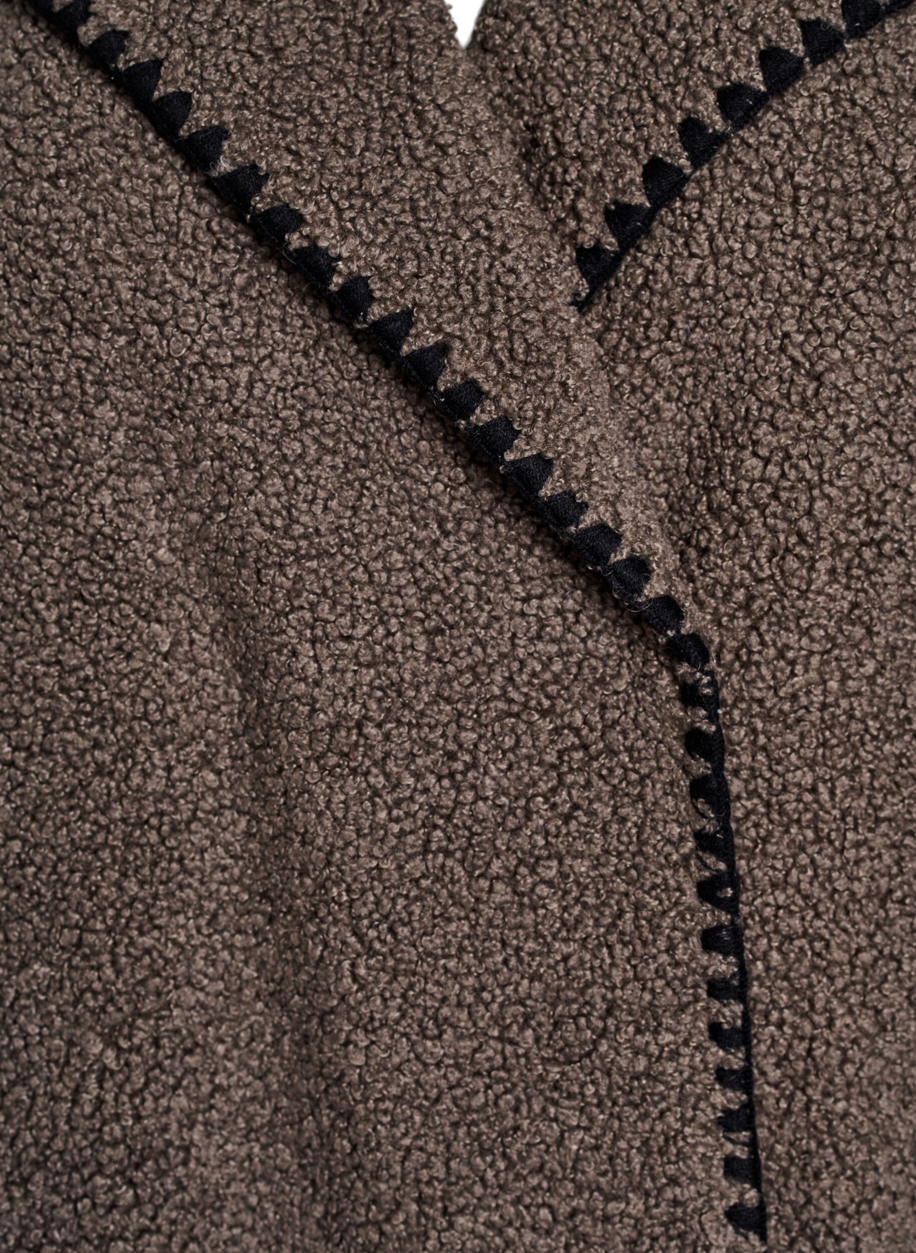 ZizzifashionTeddy jacket with contrast details, Brown, Packshot image number 2