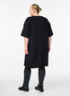 T-shirt dress in jersey with side slits, Black, Model image number 2
