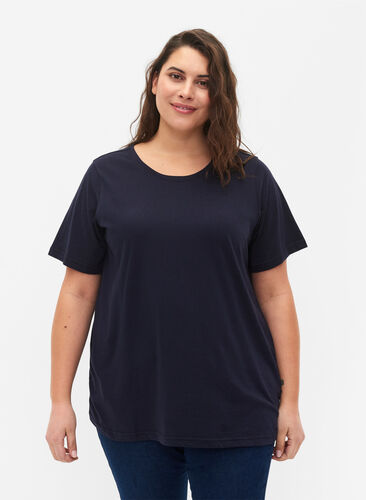 FLASH - 2-pack round neck t-shirts, Navy Blazer/Black, Model image number 0