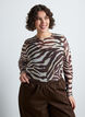 Mesh blouse with print, Brown, Model image number 0