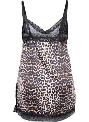 Night dress in leopard print with lace, Animal Print, Packshot image number 1