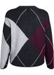 Jumper with large checks and contrast sleeves, Dark Grey, Packshot image number 1