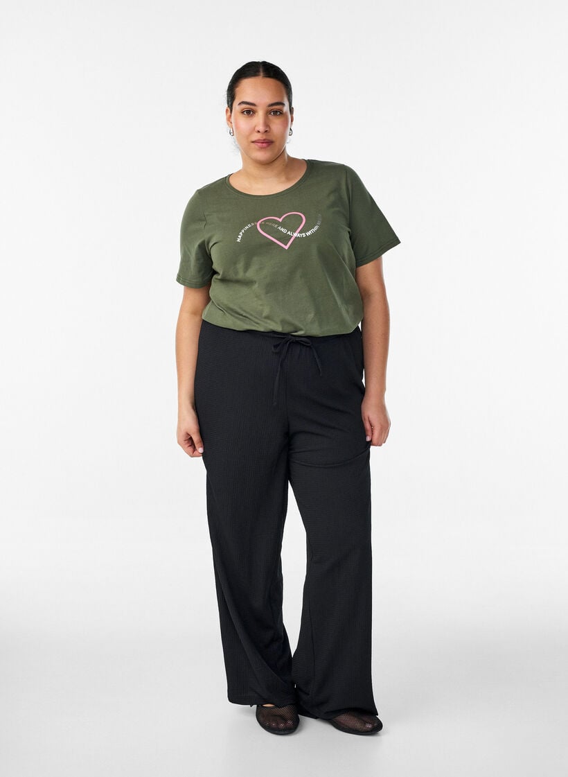 T-shirt with motif, Green, Model image number 1