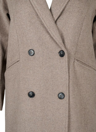 Wool coat with buttons and pockets, Moon Rock Mel., Packshot image number 2