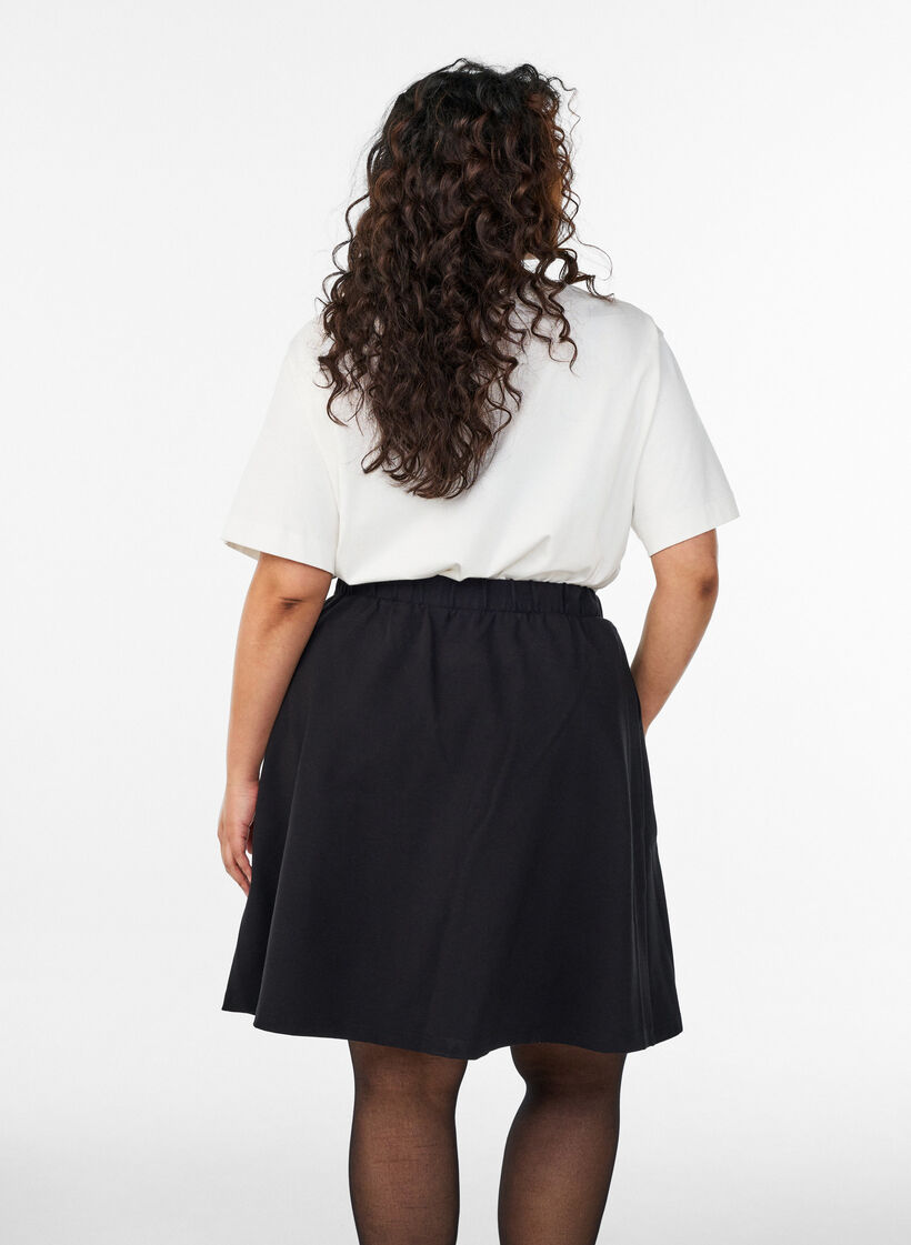 Skater skirt in viscose, Black, Model image number 2