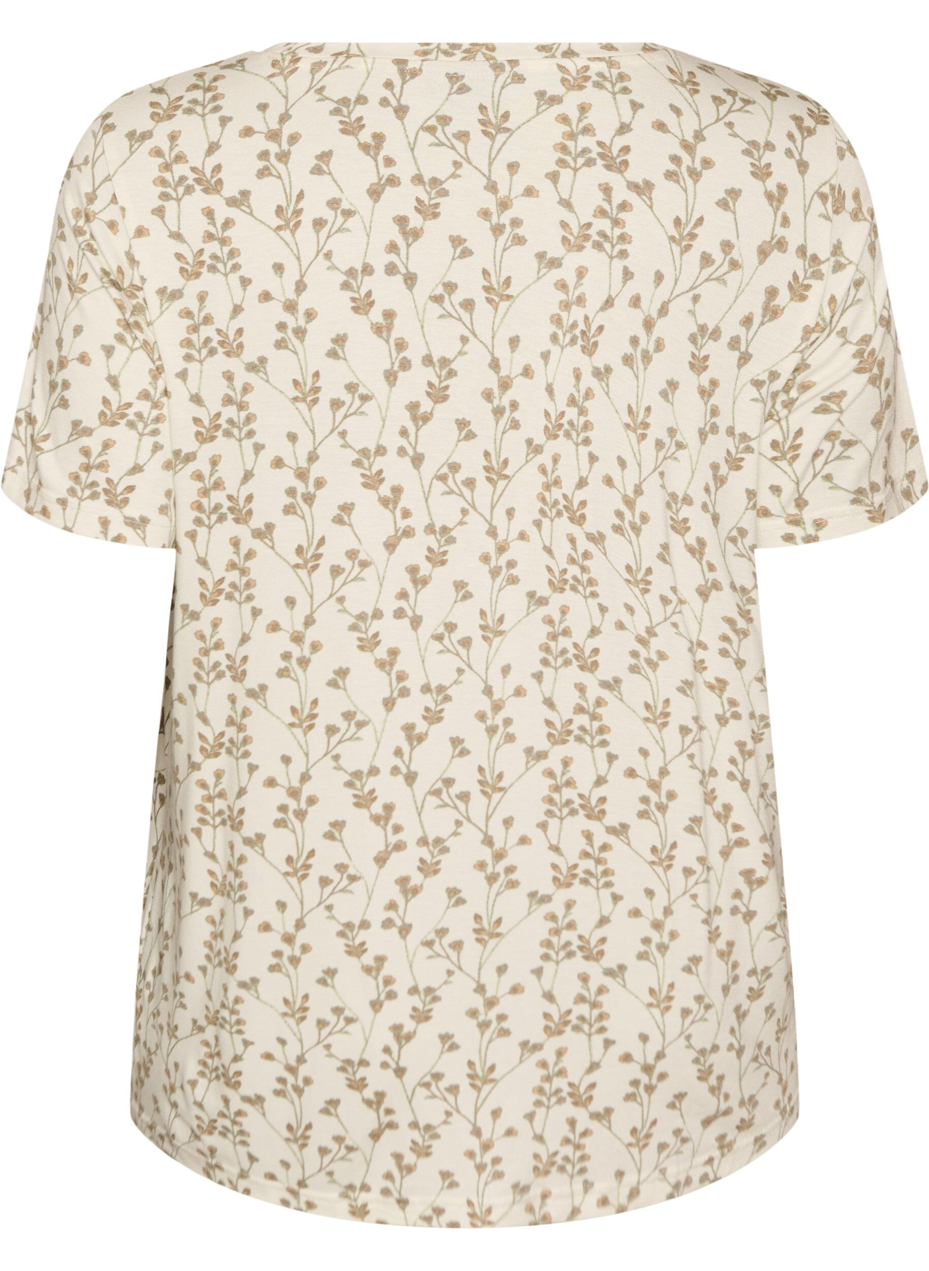 ZizzifashionT-shirt with floral print, Vanilla, Packshot image number 1
