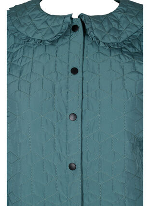 Quilted jacket with collar and frills, Sagebrush Green, Packshot image number 2