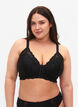 Lace bra with front closure, Black, Model image number 0
