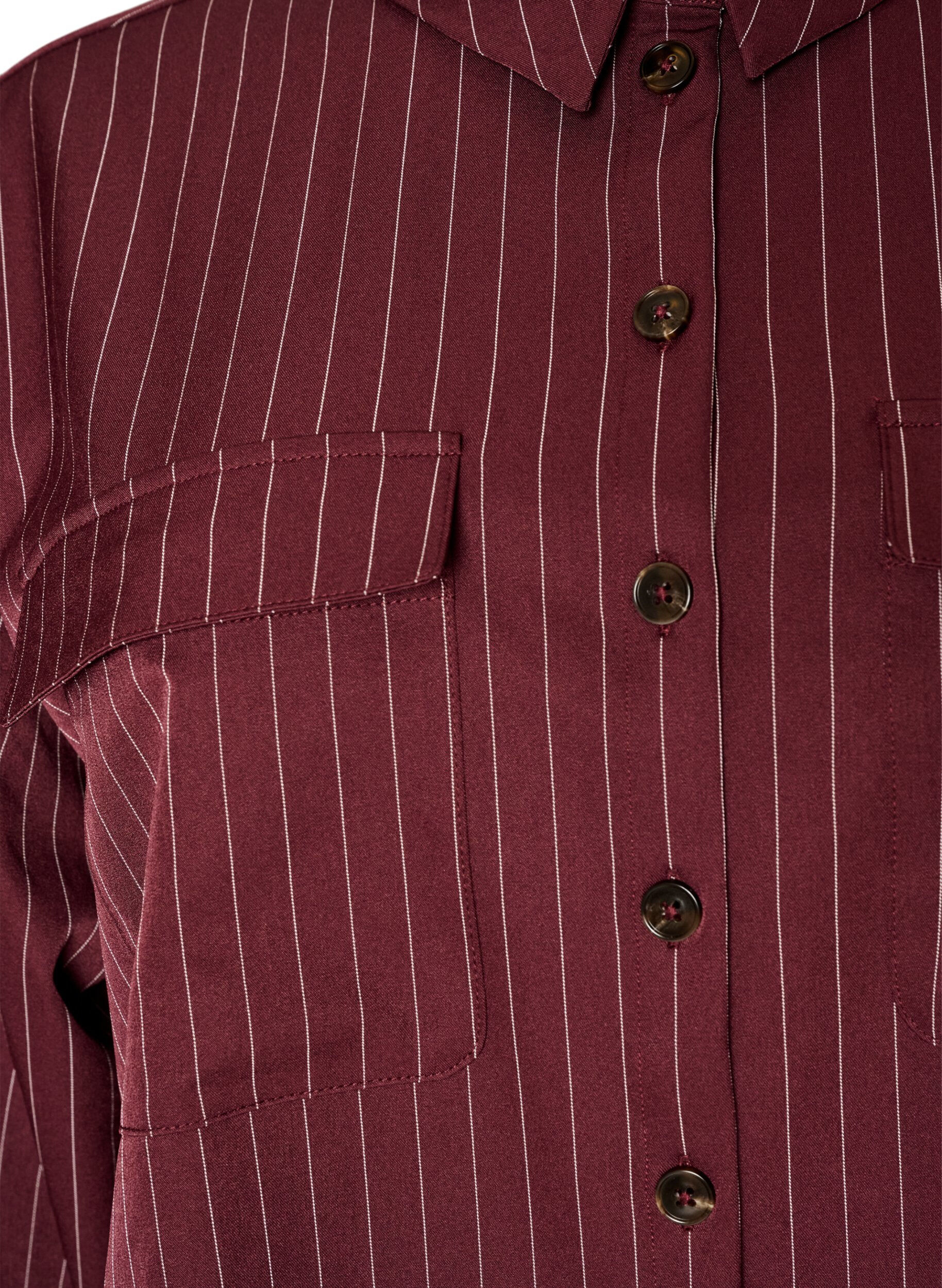 ZizzifashionPinstripe shirt with chest pockets, Red, Packshot image number 2
