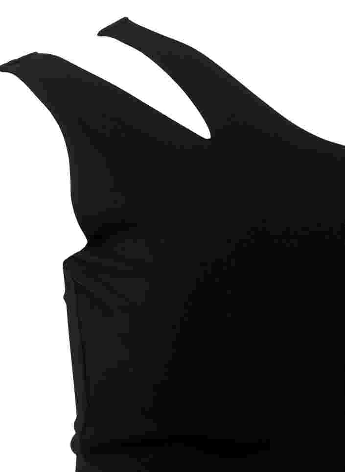 Sports bra with cut out part, Black, Packshot image number 3