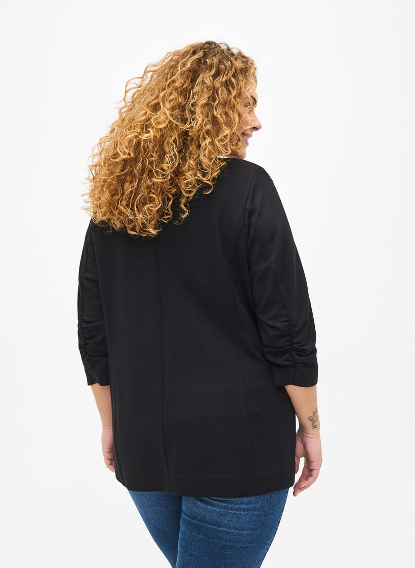 Blazer with 3/4 sleeves, Black, Model image number 1
