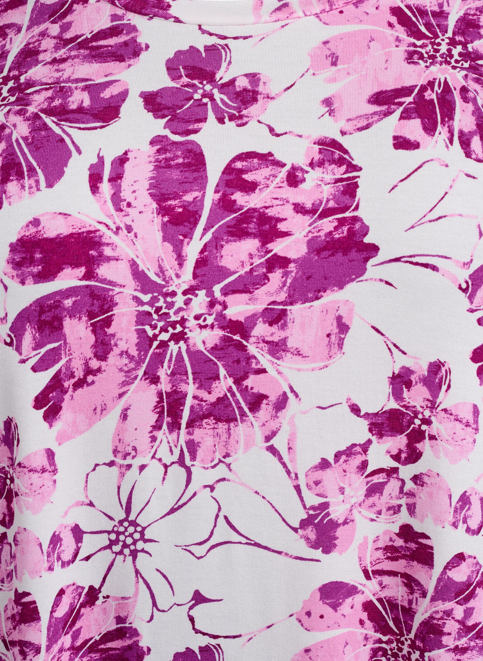 Zizzifashion T-shirt with floral print, Pink, Packshot image number 2