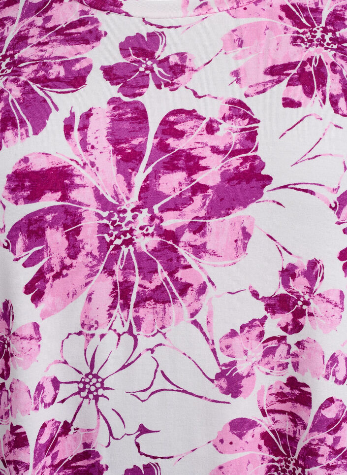 T-shirt with floral print, Pink, Packshot image number 2
