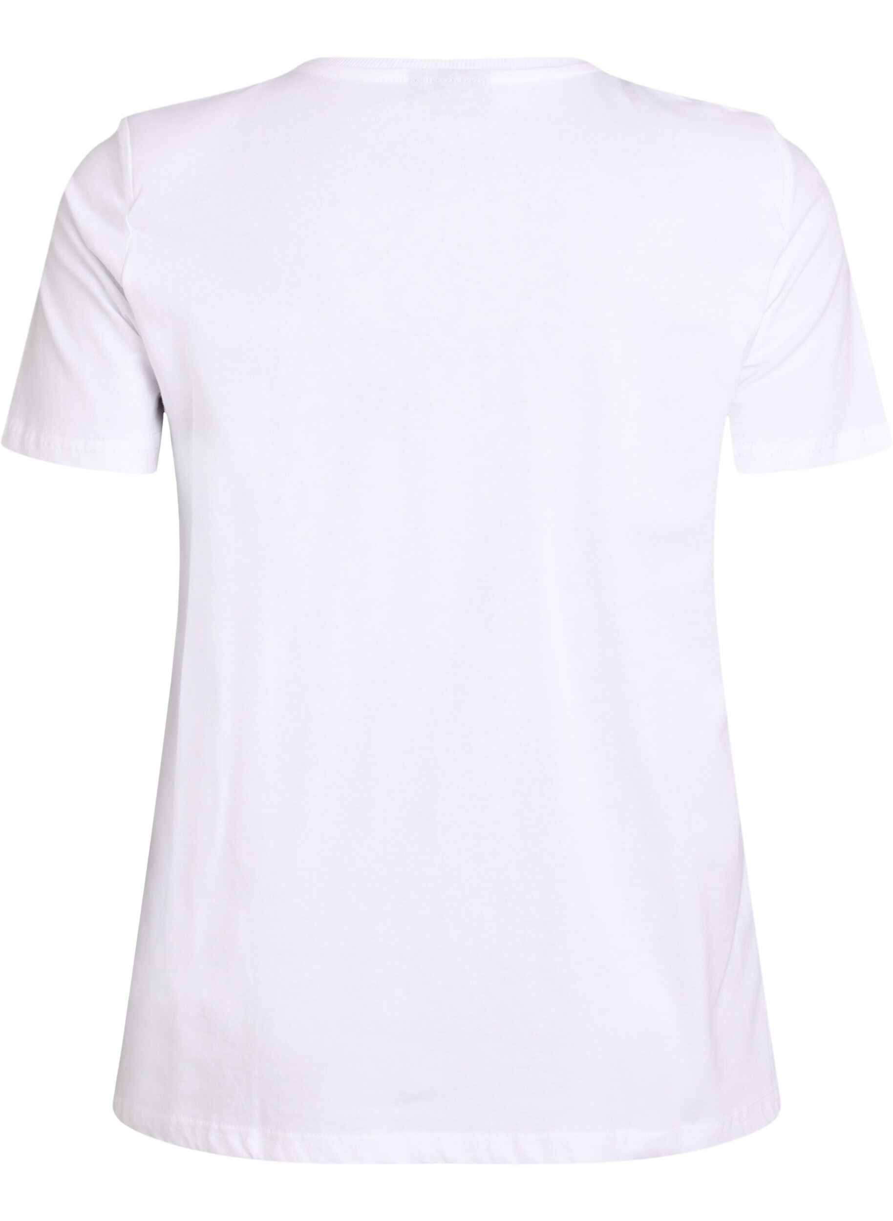 Zizzifashion Basic cotton t-shirt with shoulder pads, White, Packshot image number 1