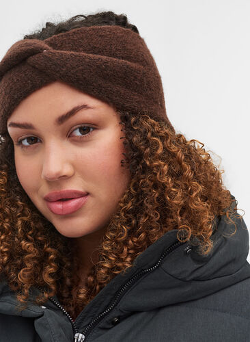 Knitted headband, Brown, Model image number 0