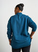 Long sweatshirt with high neck and embroidered text, Blue, Model image number 2
