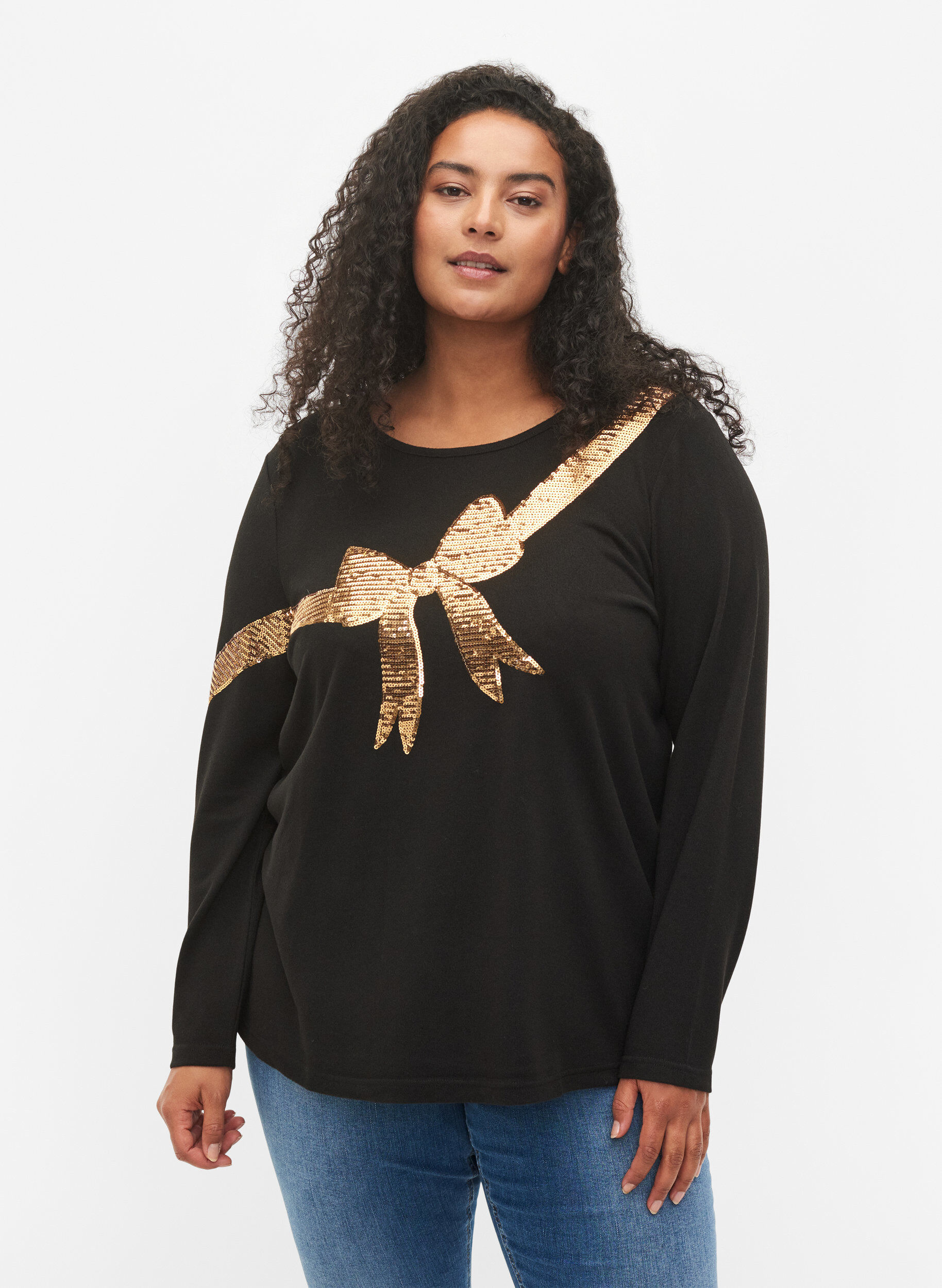 Christmas jumper with sequins - Black 