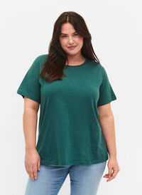 Basics cotton t-shirt 2-pack, Mallard Green/Black, Model