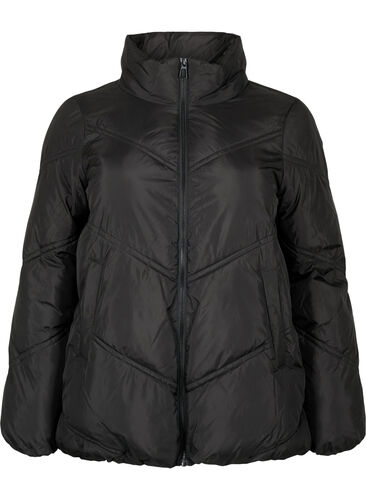 Short puffer Winter jacket with pockets, Black, Packshot image number 0