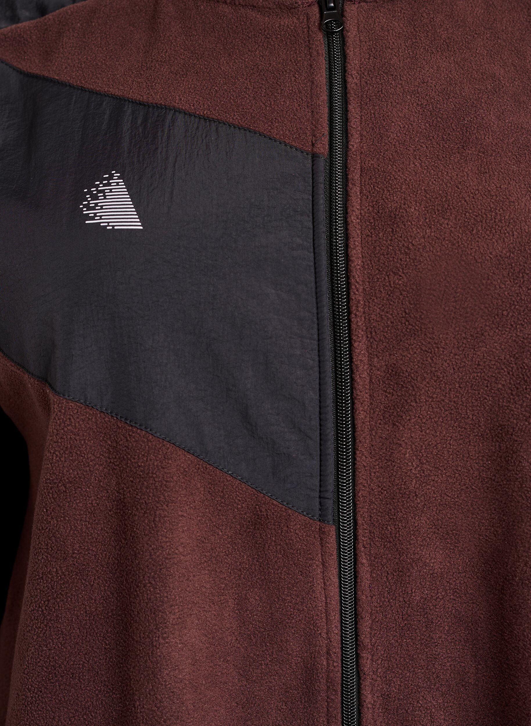 Zizzifashion Hooded fleece jacket with pockets, Brown, Packshot image number 2