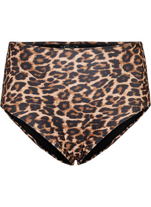 High waisted leopard print bikini bottom, Leopard Print, Packshot image number 0