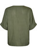 Viscose blouse with crochet trim and buttons, Green, Packshot image number 1