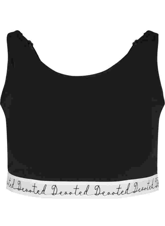 Cotton bra with adjustable straps, Black, Packshot image number 0