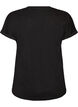 Cotton T-shirt with floral print, Black, Packshot image number 1