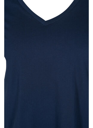 2-pack basic cotton t-shirt, Navy B/B White, Packshot image number 2