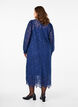 Long-sleeved lace dress with high neck, Estate Blue, Model image number 1