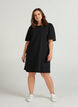 Sweater dress with puff sleeves, Black, Model image number 2