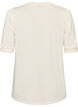 Blouse with button detail and short puff sleeves, Beige, Packshot image number 1