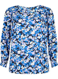 FLASH - Long sleeved blouse with smock and print