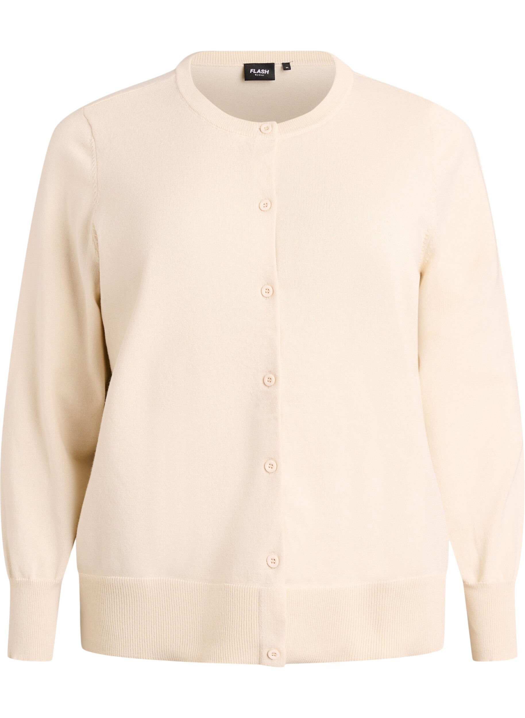 FLASH - Fine-knit cardigan with round neck