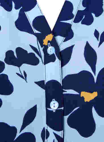 Long-sleeved blouse with v-neck, Flower AOP, Packshot image number 2