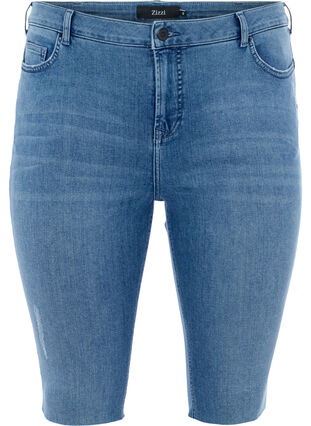 Close-fitting denim shorts, Dark blue denim, Packshot image number 0