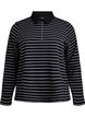 Striped polo shirt with zipper, Black, Packshot image number 0