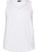 Tank top in organic cotton with V-neck and buttons, White, Packshot image number 0